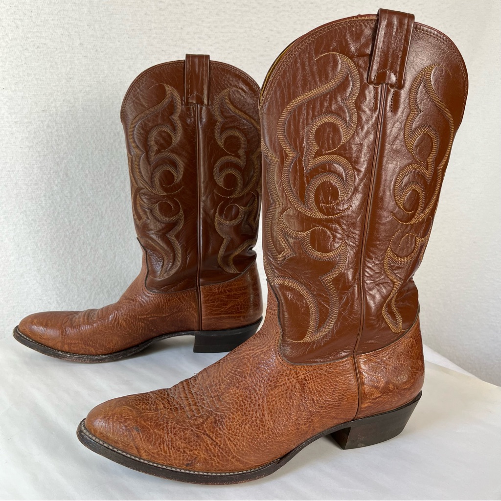 Nocona Boots Vintage Cowboy Boots Men’s 12 B Leather Brown Western Made In Usa
